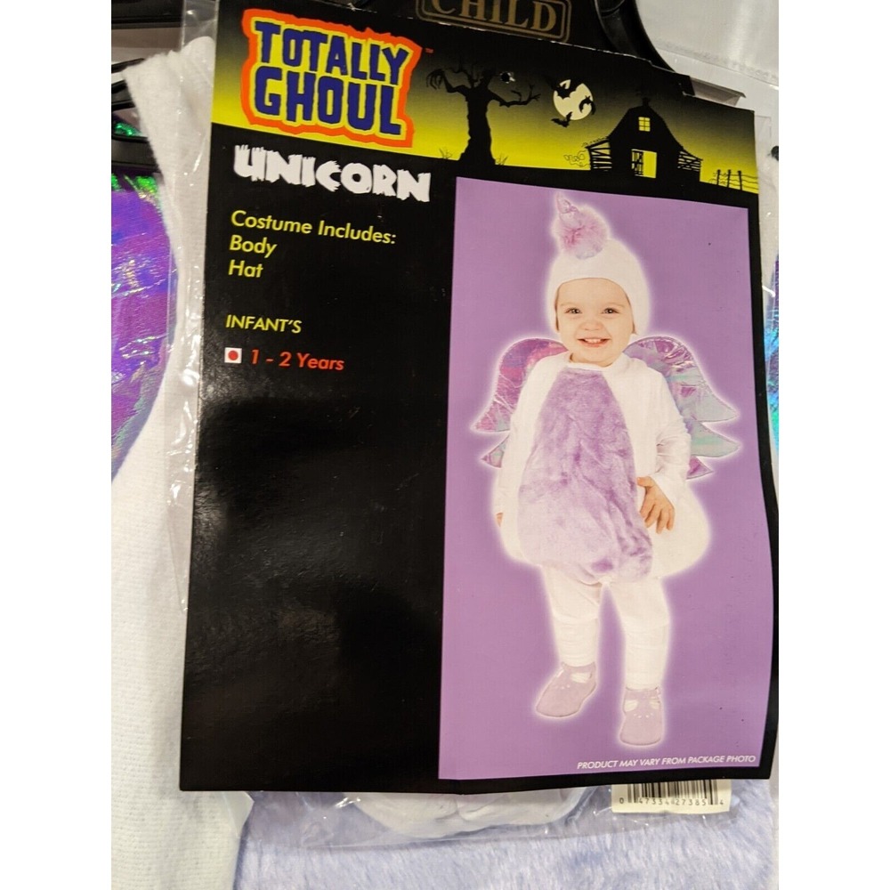 Totally Ghoul Infant Unicorn Halloween Costume‎ Body & Hat Size 1-2 Years